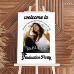 modern arched graduation welcome sign