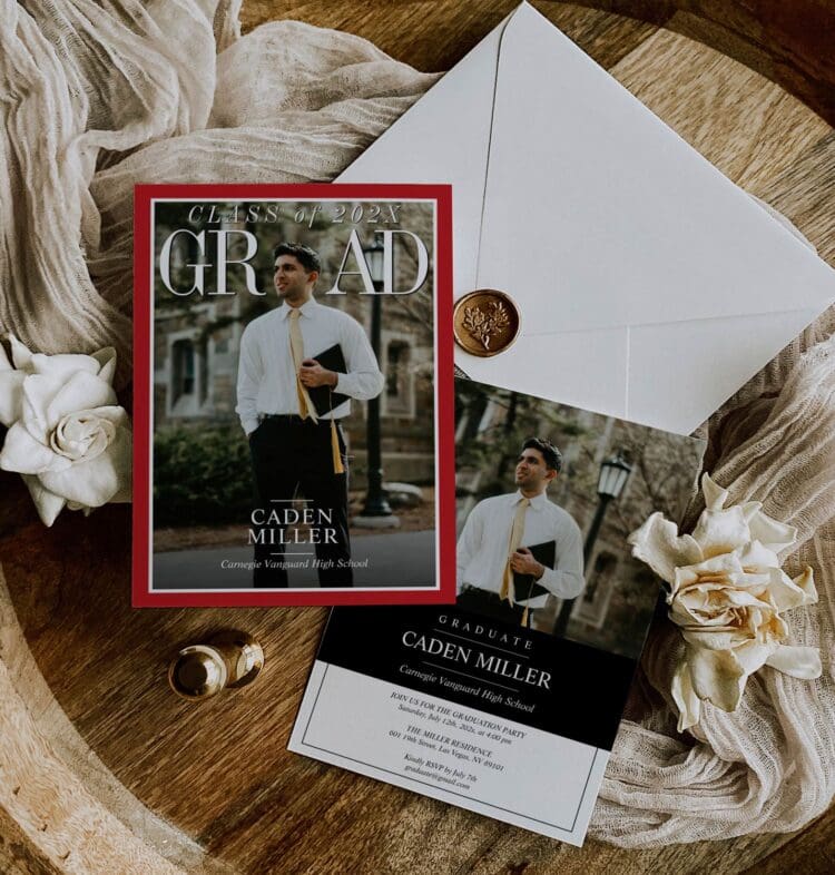 photo invitation, photo graduate invitation, graduate invitation, party invitation, Magazine Newspaper Senior Graduation Invitation,