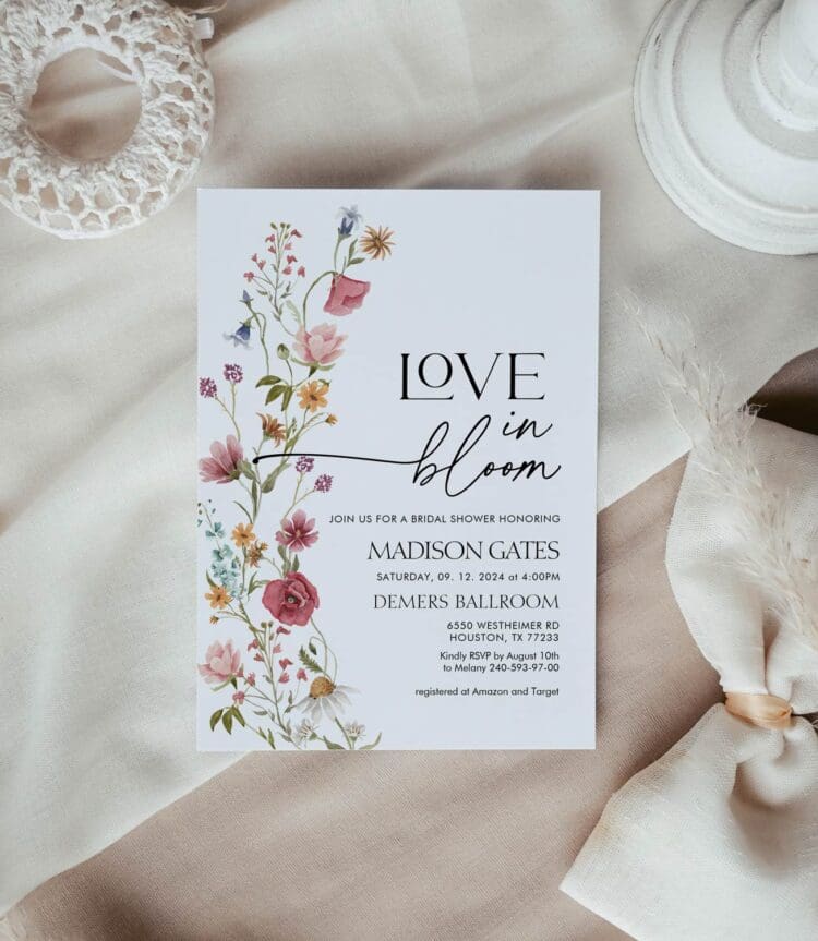 Love In Bloom Invitation, Wildflower Bridal Shower Invitation, bridal shower invitation, floral bridal shower,