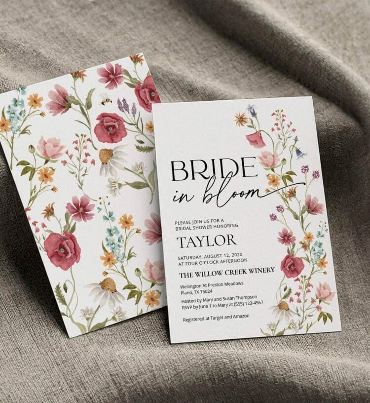 Bride In Bloom | Bridal Shower Invitation, floral bridal shower invitation,