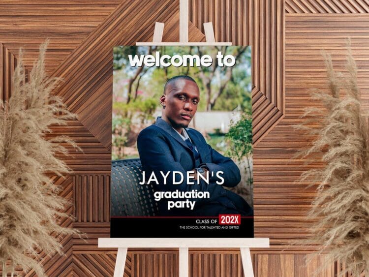 Modern Bold Graduation Party Welcome Sign