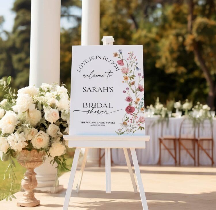 Love Is In Bloom | Bridal Shower Welcome Sign