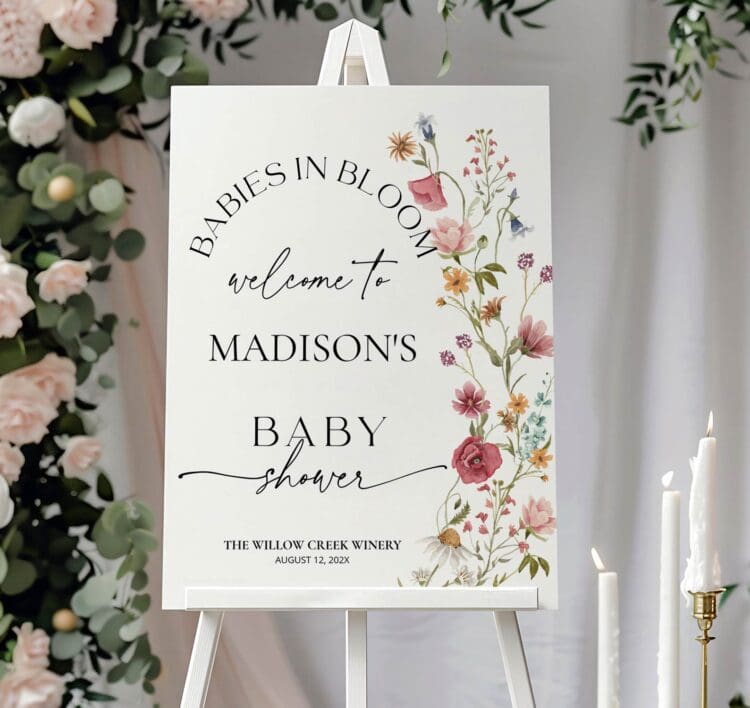 Babies In Bloom Sign | Baby Shower Welcome Sign