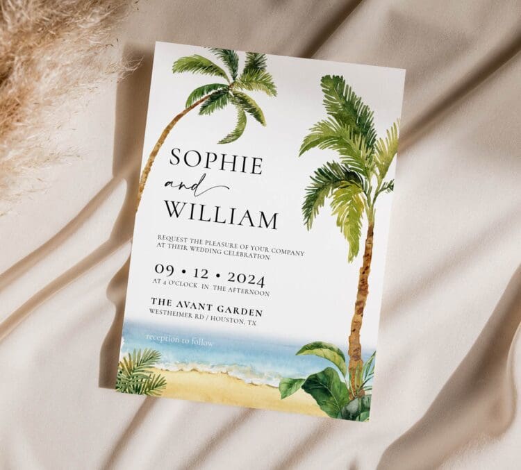 Tropical Seaside Wedding Invitation