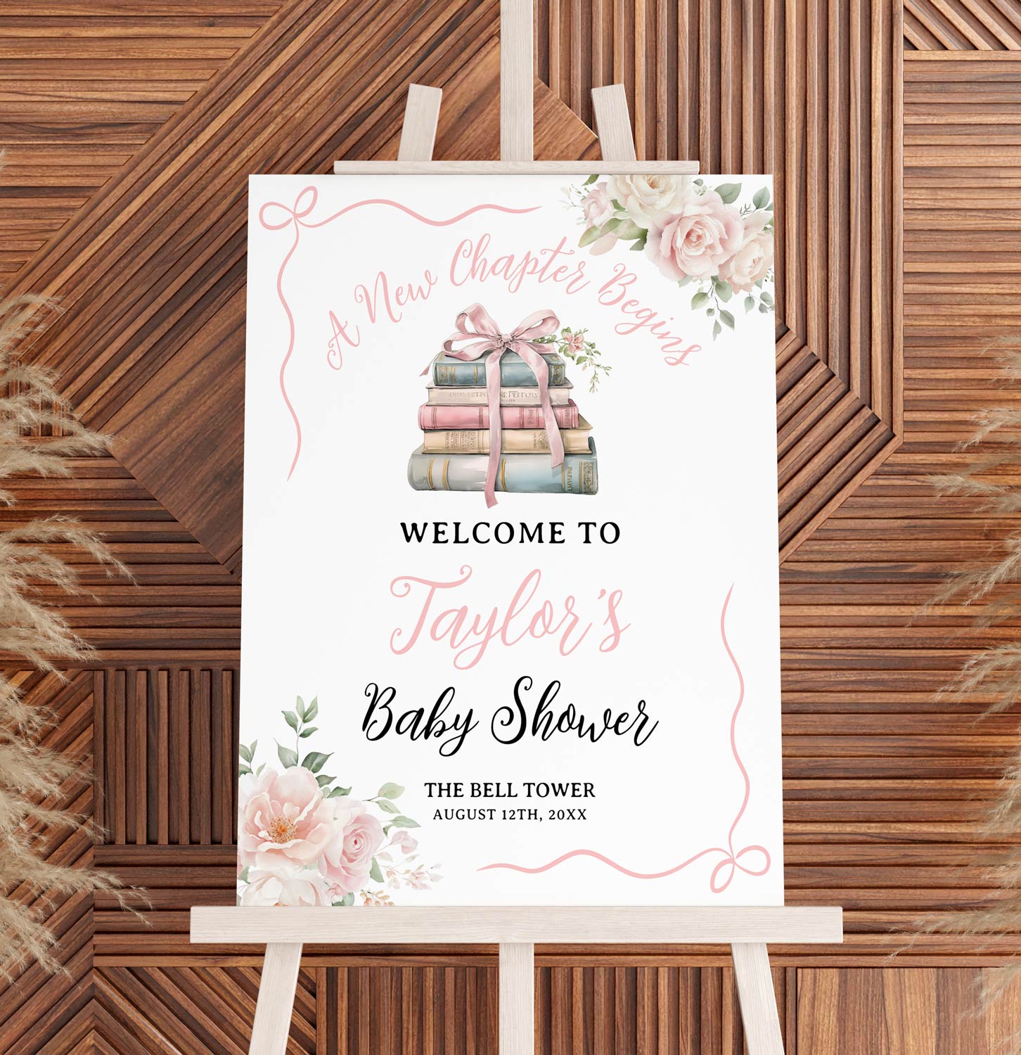 A New Chapter Begins Baby Shower Welcome Sign
