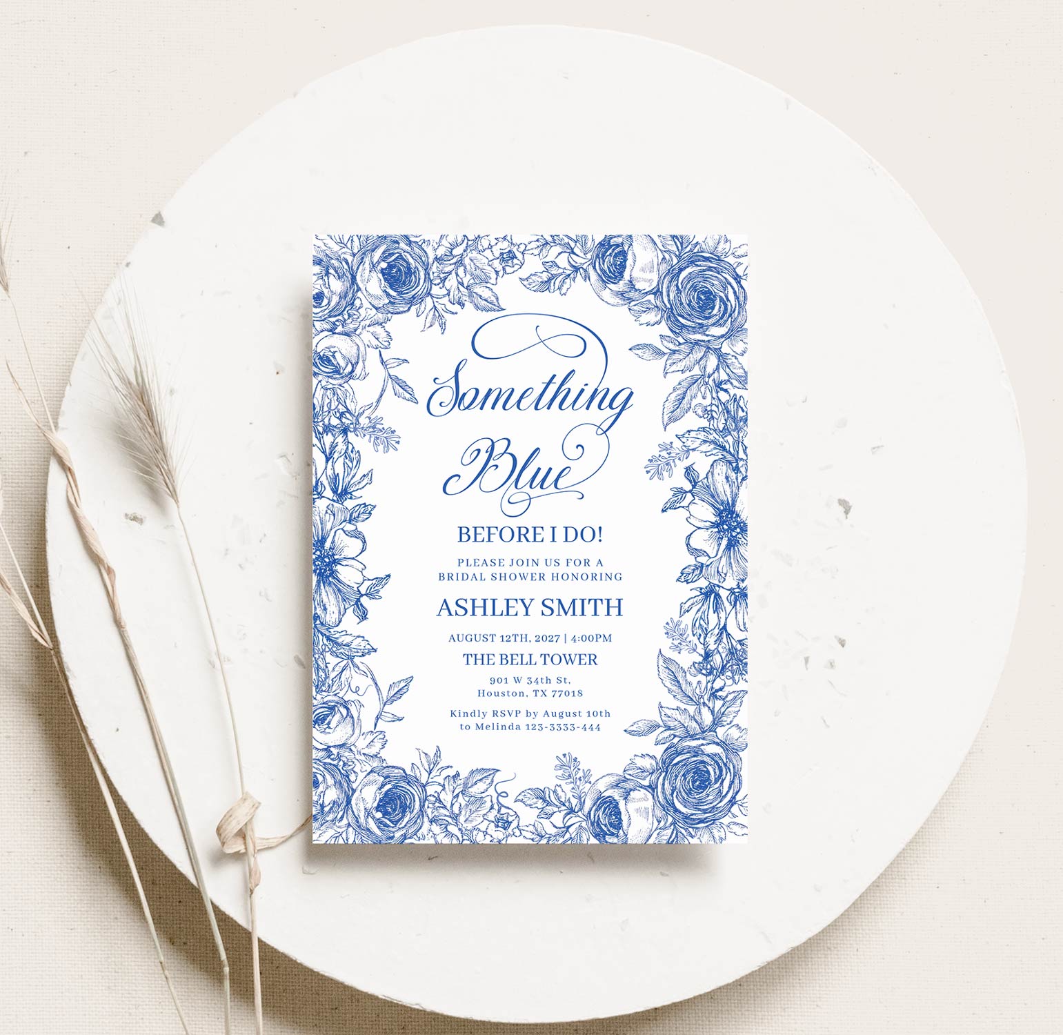 Something Blue Before I Do Bridal Shower Invitation