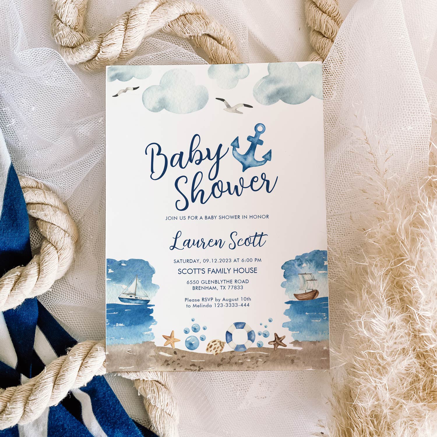 Nautical Baby Shower Invitation