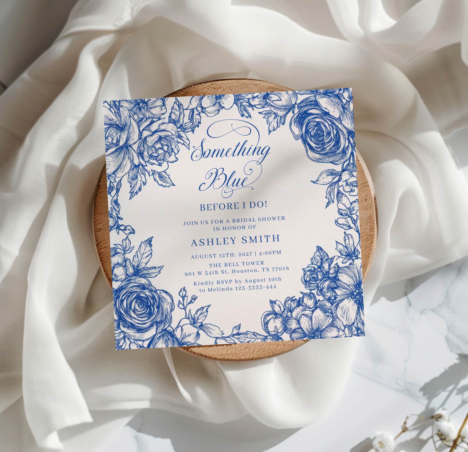 Something Blue Before I Do Bridal Shower Invitation
