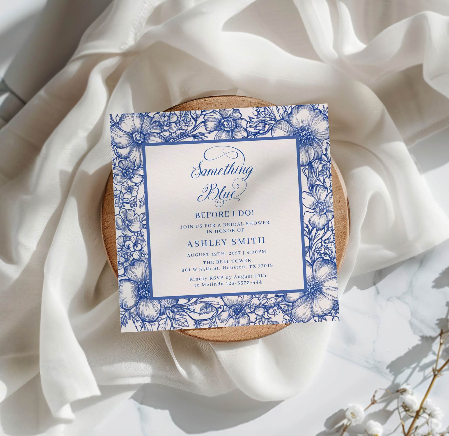 Something Blue Before I Do Bridal Shower Invitation