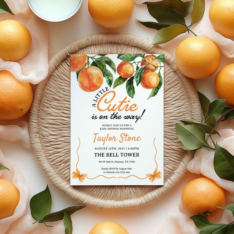 Little Cutie Is on the Way Baby Shower Invitation