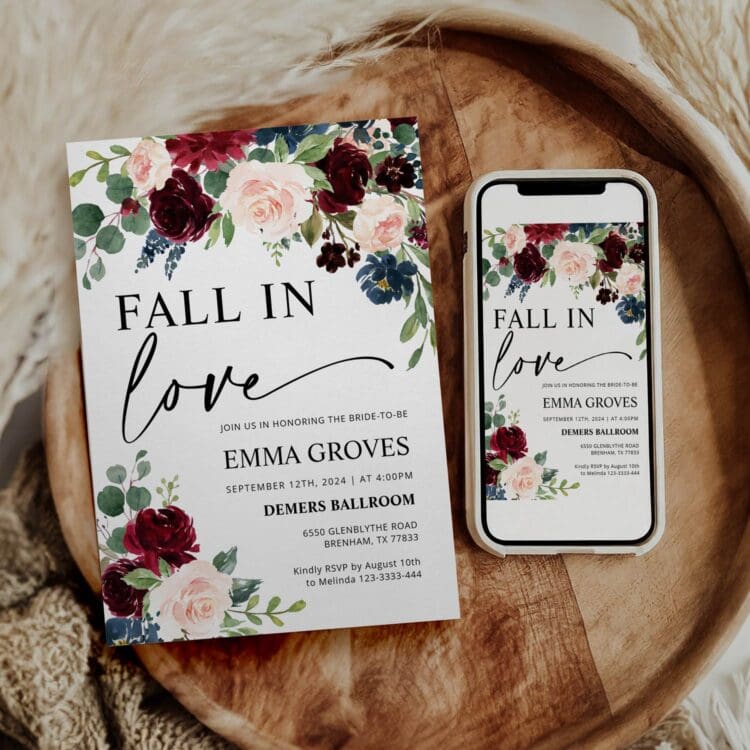 Fall in Love Bridal Shower Invitation