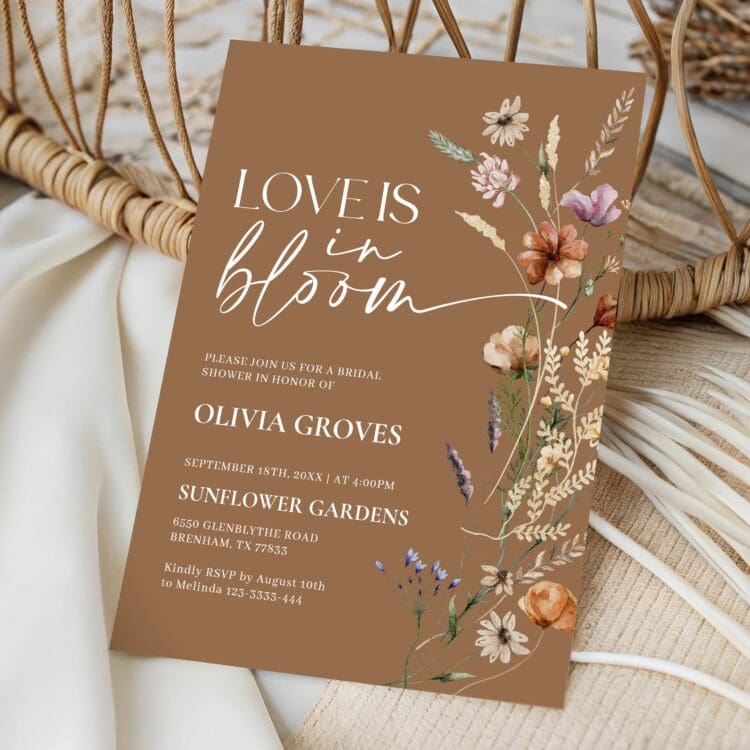 Terracotta Love is in Bloom Bridal Shower Invitation