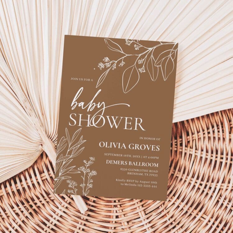 Fall Terracotta Baby Shower Invitation