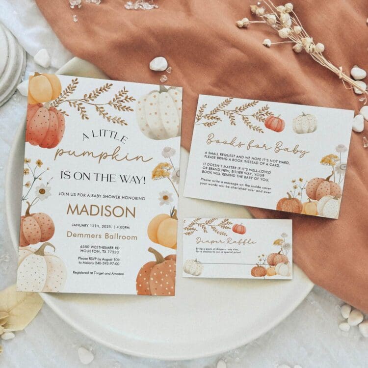 baby shower invitation pumpking