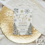 50 winter birthday invitation