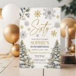 60 winter birthday invitation