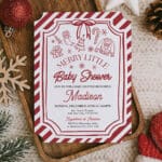 Christmas baby shower invitation