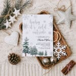 baby its cold outside silver invitation