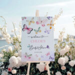 butterfly baby shower welcome sign