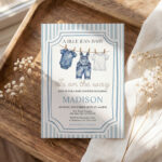denim baby shower invitation 