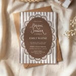 brown bridal shower invitation