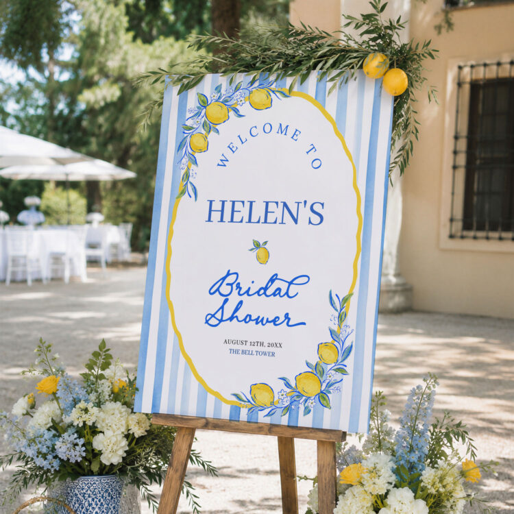 Mediterranean Bridal Shower Welcome Sign